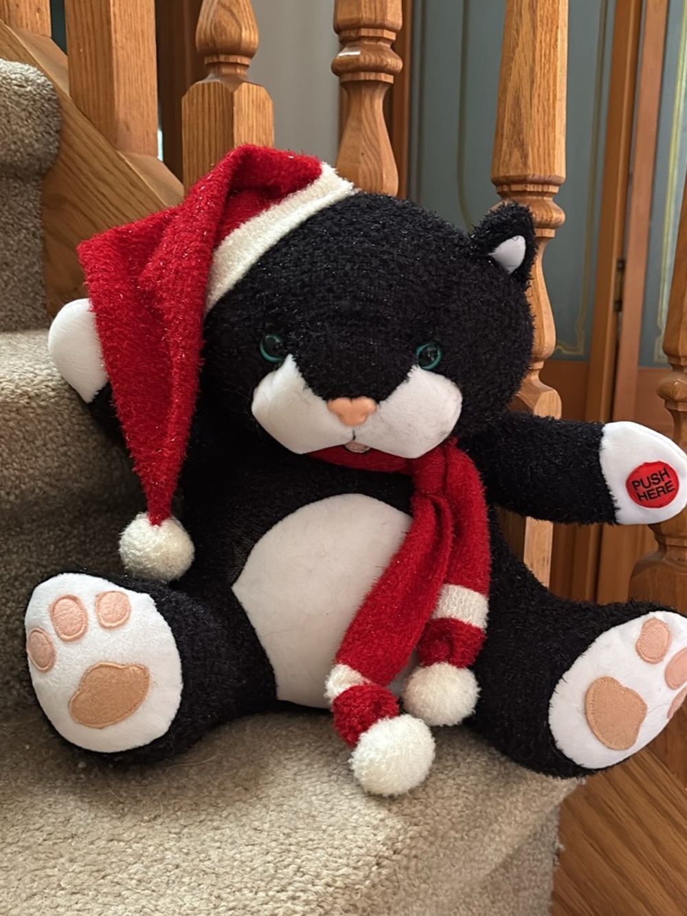 Black & White Holiday Cat Plush meows the hits!